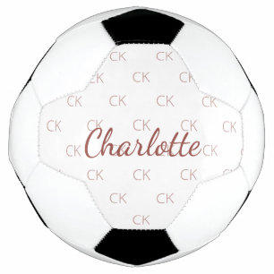 White rose gold monogram initials name  football