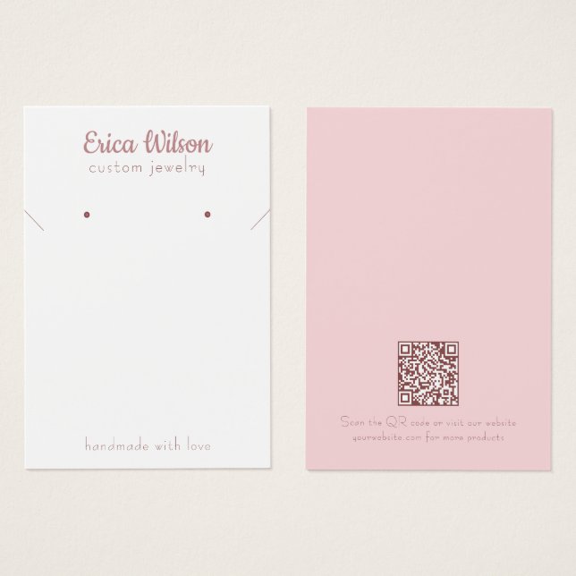 White & Rose Gold Necklace Earring Display card (Front & Back)
