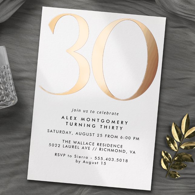 White & Rose Gold | Simple Airy 30th Birthday (Creator Uploaded)