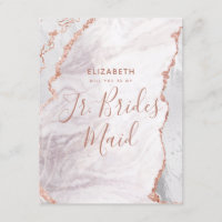 White & Rose Gold Will You Be My Jr. Bridesmaid