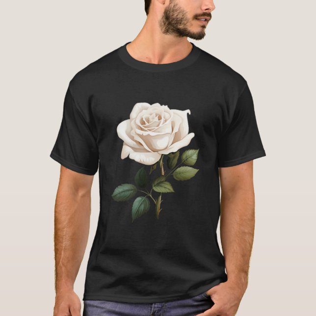 White Rose Graphic  T-Shirt (Front)