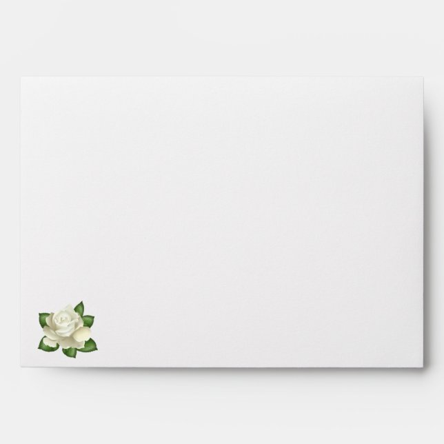White Rose Greeting Card Envelope (Front)
