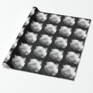 White Rose High Contrast Black And White Wrapping Paper