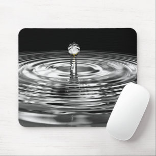 White Rose in Water Droplet Mouse Mat