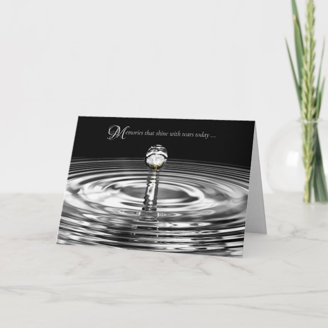 White Rose in Water Droplet Sympathy Card (Front)