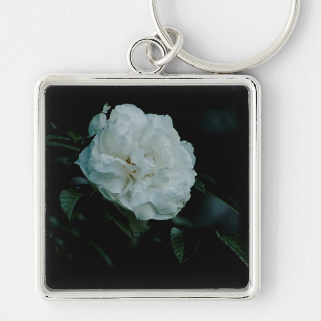 White Rose Key Ring (Front)
