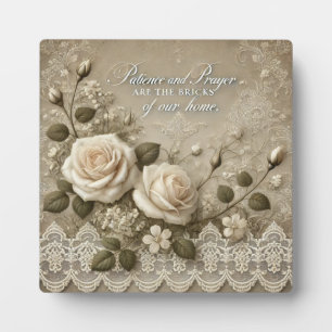 White Rose Lace AI art Plaque