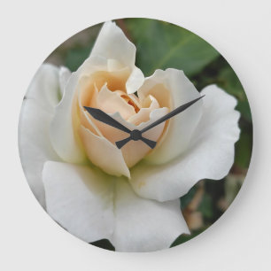 White Rose Large Clock