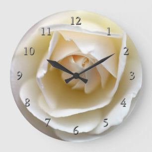 White Rose Large Clock
