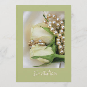 white rose lesbian wedding invitation