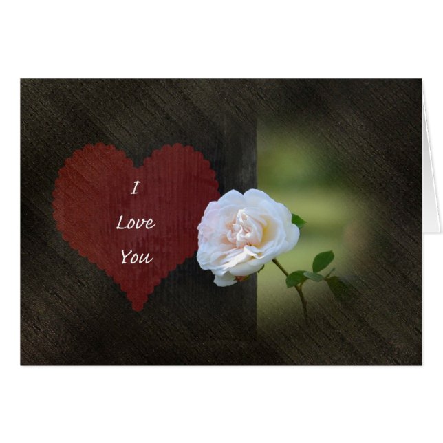 White Rose Love Heart (Front Horizontal)