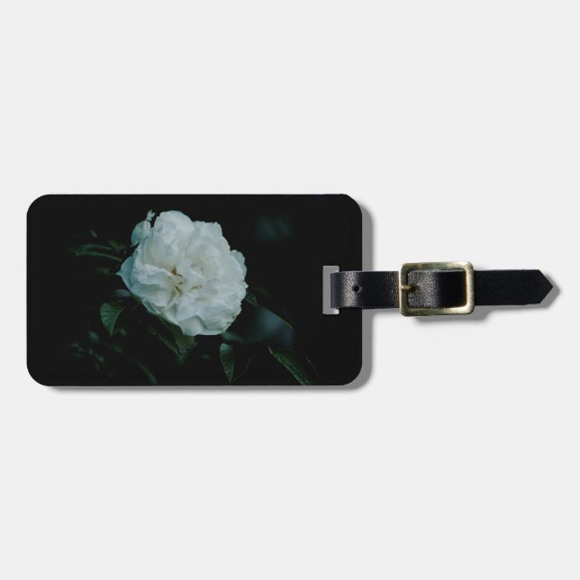 White Rose Luggage Tag (Front Horizontal)