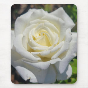 White Rose Mouse Pad