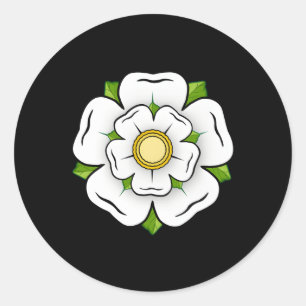White Rose Of York British Yorkshire Symbol Flag O Classic Round Sticker