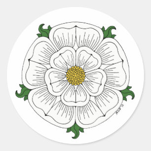 White Rose of York Classic Round Sticker