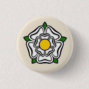 White Rose of York, England Emblem of Royalty 3 Cm Round Badge