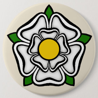 White Rose of York, England Emblem of Royalty 6 Cm Round Badge