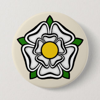 White Rose of York, England Emblem of Royalty 7.5 Cm Round Badge
