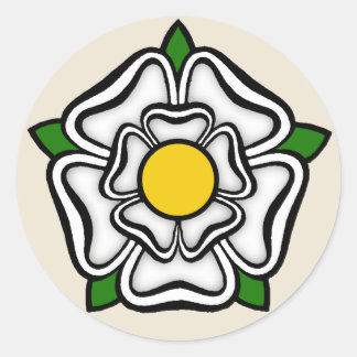 White Rose of York, England Emblem of Royalty Classic Round Sticker