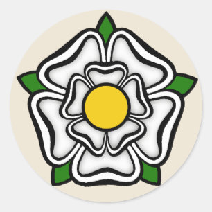 White Rose of York, England Emblem of Royalty Classic Round Sticker