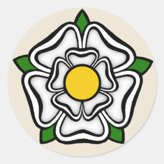 White Rose of York, England Emblem of Royalty Classic Round Sticker