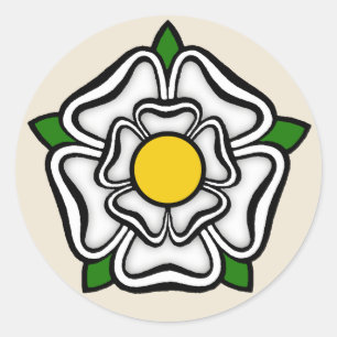 White Rose of York, England Emblem of Royalty Classic Round Sticker