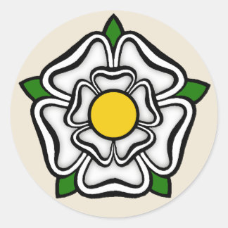 White Rose of York, England Emblem of Royalty Classic Round Sticker
