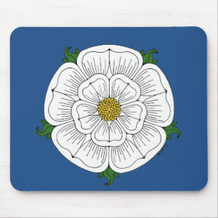 White Rose of York Mouse Mat