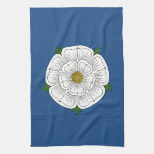 White Rose of York Tea Towel