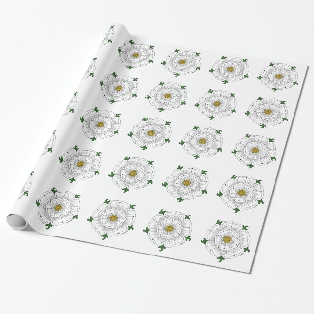 White Rose of York Wrapping Paper (Unrolled)