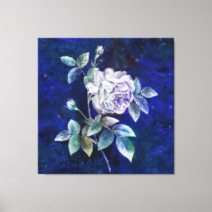 White Rose on a Textured Background Canvas Print