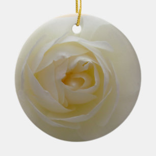 White Rose Ornament Personalised Rose Decorations