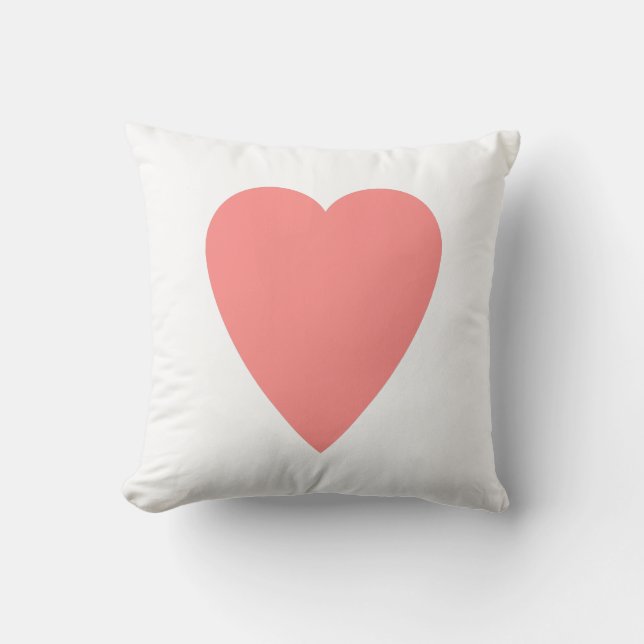 White & Rose Pastel Heart Shape Design Cushion (Front)