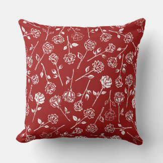 White Rose Pattern  Cushion