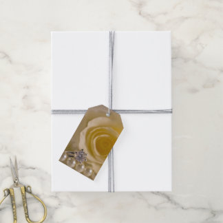 White Rose, Pearls and Ring Wedding Favour Tags