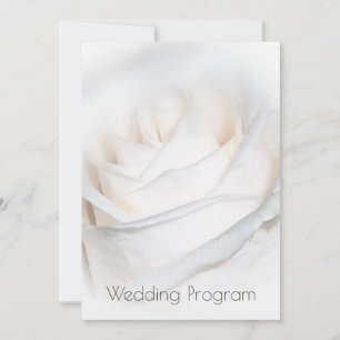 White Rose Personalised Wedding Program Invitation