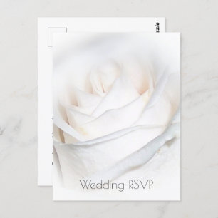 White Rose Personalised Wedding RSVP Postcard