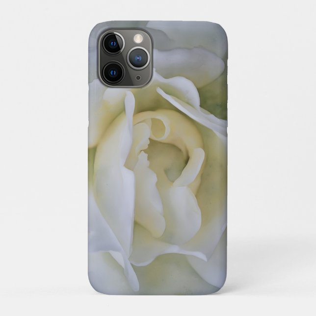 White Rose Petals Watercolor Style Art Phone Case (Back)