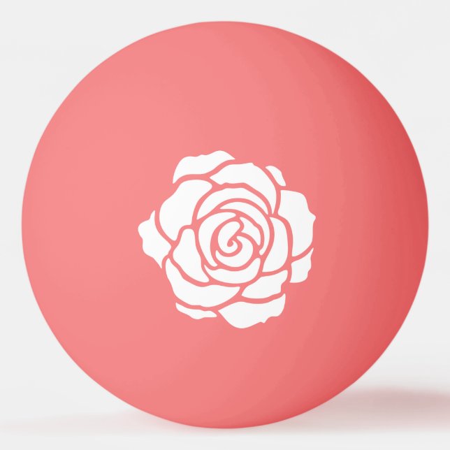 White Rose Ping Pong Ball (Front)
