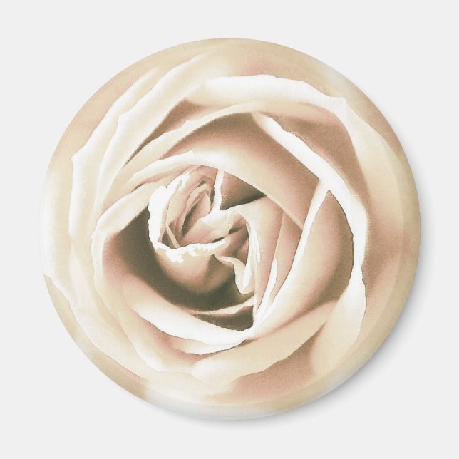 White rose print magnet (Front)