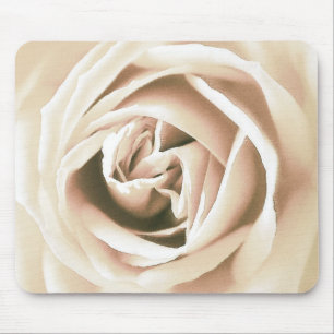 White rose print mouse mat