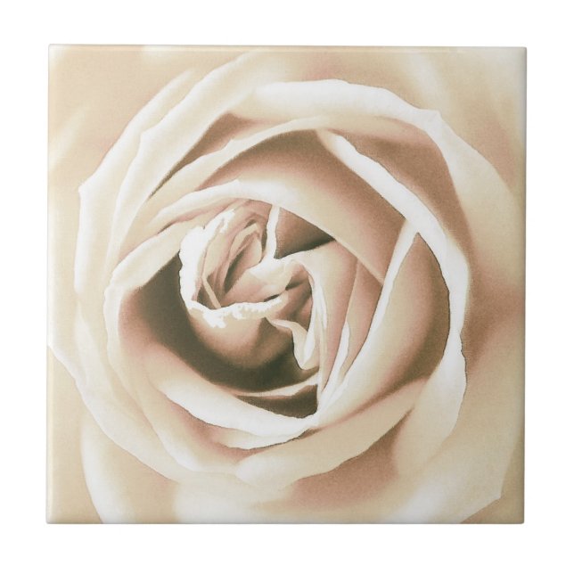 White rose print tile (Front)