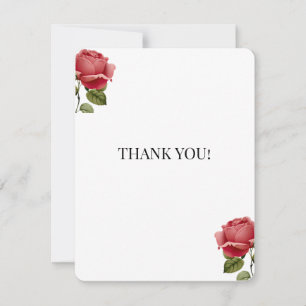 White Rose Romantic Wedding Thank You Card