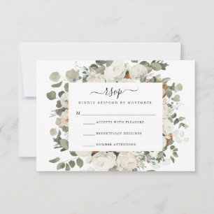 White Rose RSVP Card 
