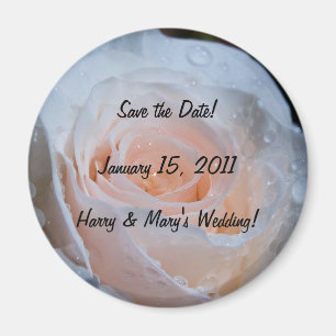 White Rose Save the Date Magnet