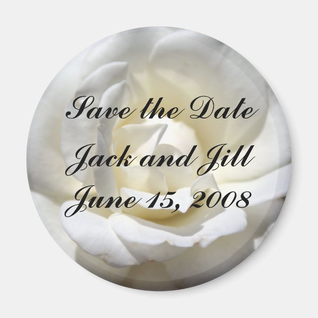 White Rose, Save the Date Magnet (Front)