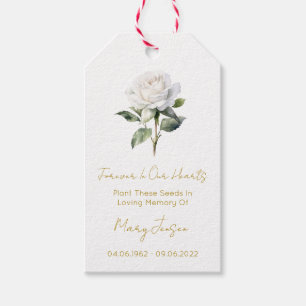 White rose Seed Packet Funeral Gift Tags