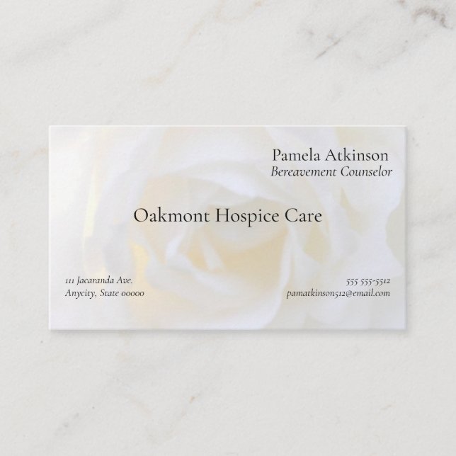 White rose soft focus Business Card (Front)