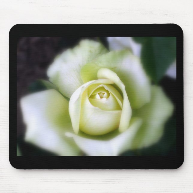 White Rose Soft Focus Mouse Mat (Front)