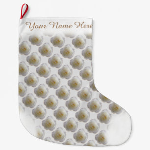 White Rose Stocking Rose Christmas Stocking Custom